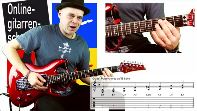 Riffs mit Powerchords auf der E-Saite