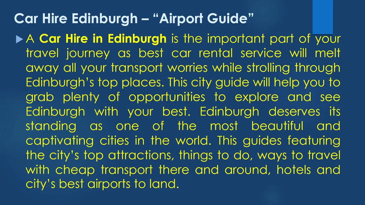 Cheap Car Hire Edinburgh Airport, Van Hire Edinburgh, Executive Car