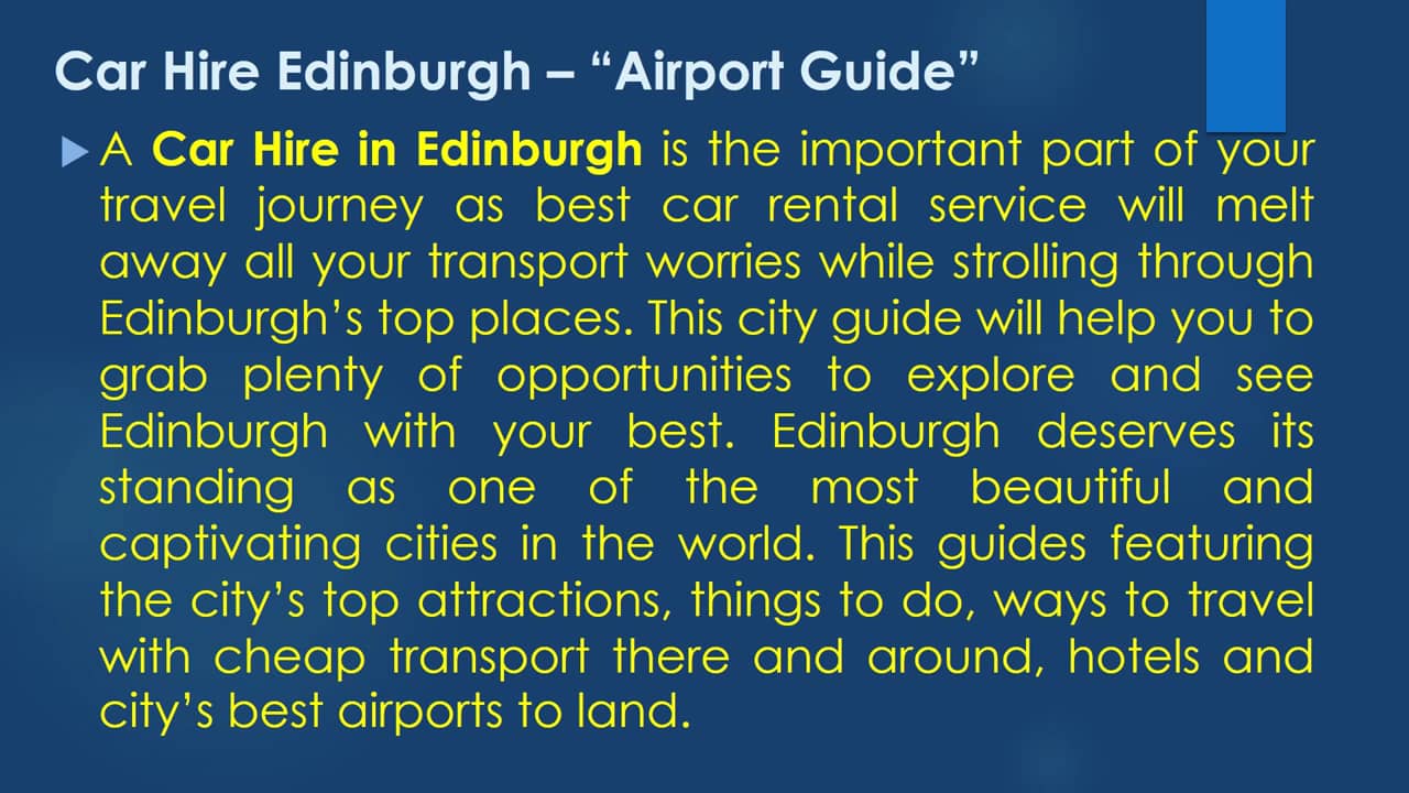 Cheap Car Hire Edinburgh Airport, Van Hire Edinburgh, Executive Car