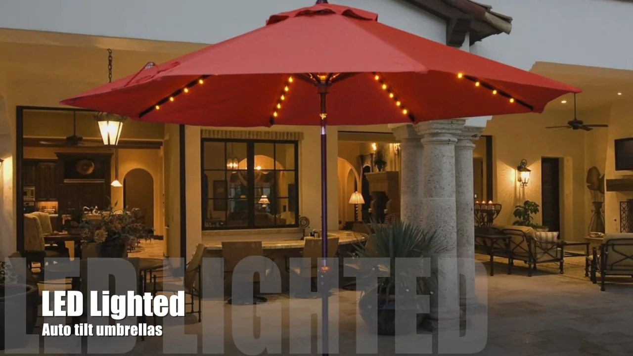 LED Light Auto Tilt by Galtech International Market Umbrellas and Stands
