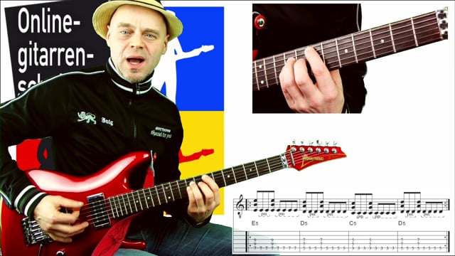 Die Töne und Powerchords auf der A-Saite