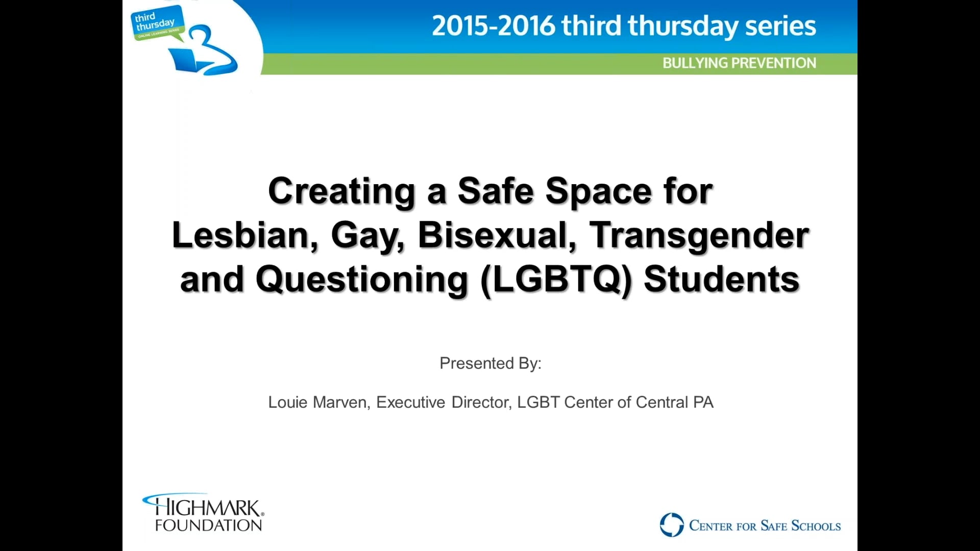 Creating a Safe Space for Lesbian, Gay, Bisexual, Transgender and  Questioning (LGBTQ) Students