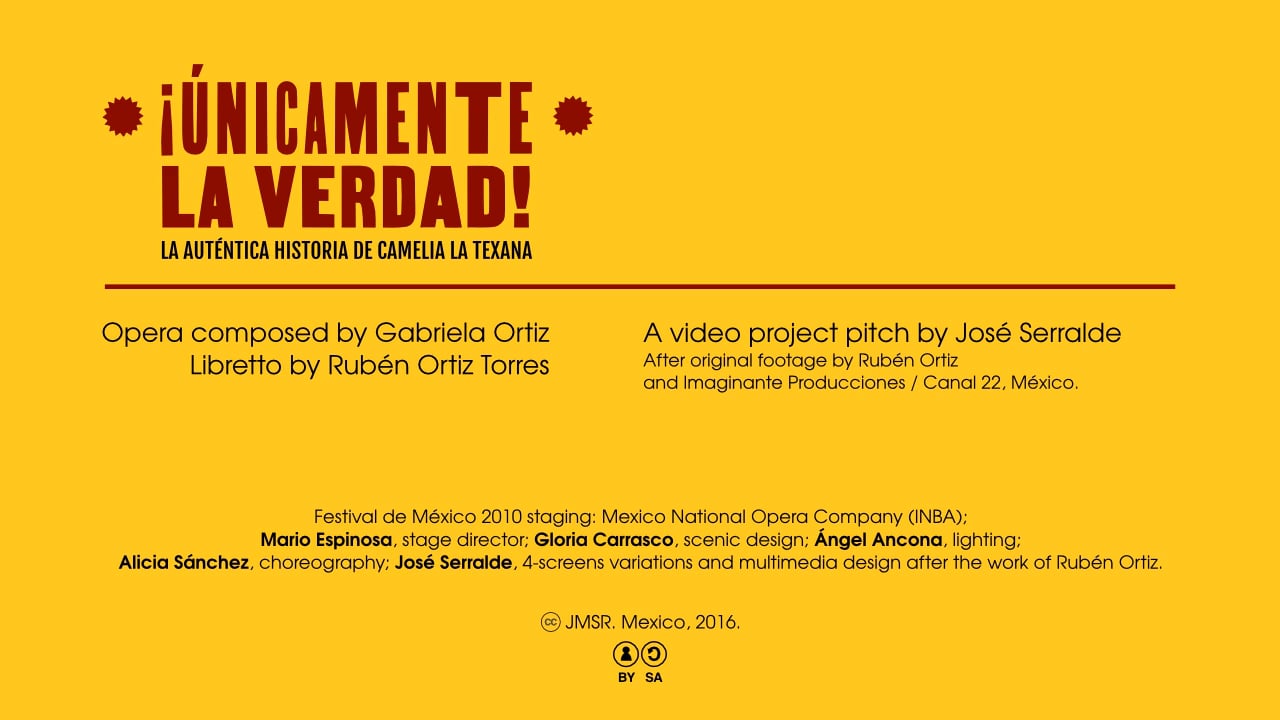 Únicamente la verdad (Only the Truth) PROJECT PITCH, opera by Gabriela Ortiz