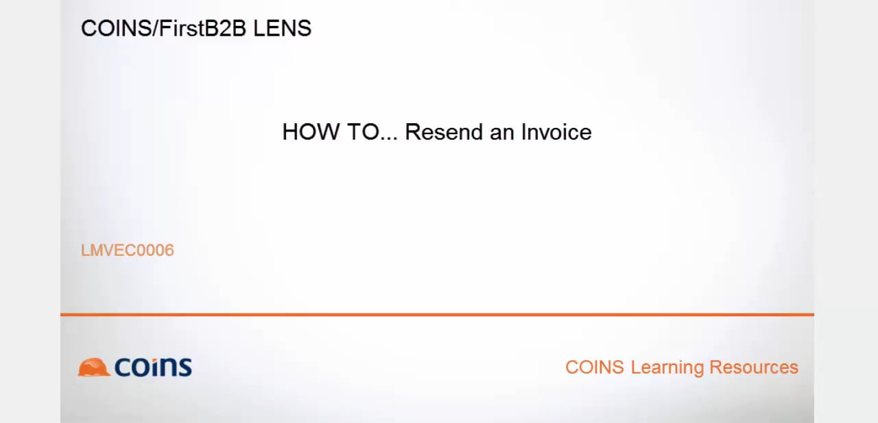 COINS/FirstB2B Lens - Invoice Resend Button LMVEC0006 V1 on Vimeo