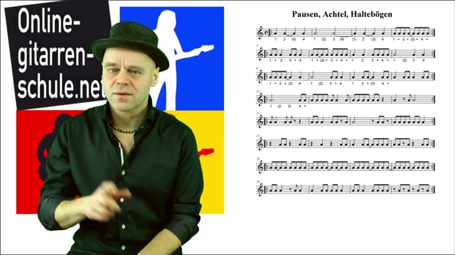 Pausen, Achtel, Haltebögen