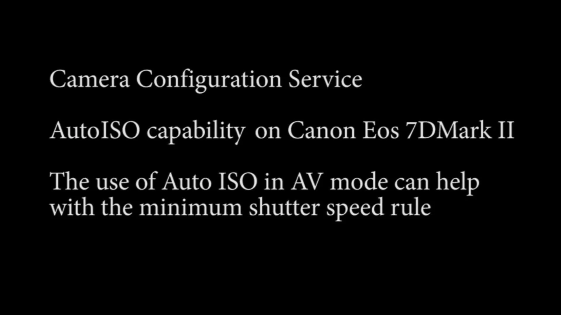 Using AUTO ISO in AV Mode Canon Eos 7D Mark II on Vimeo