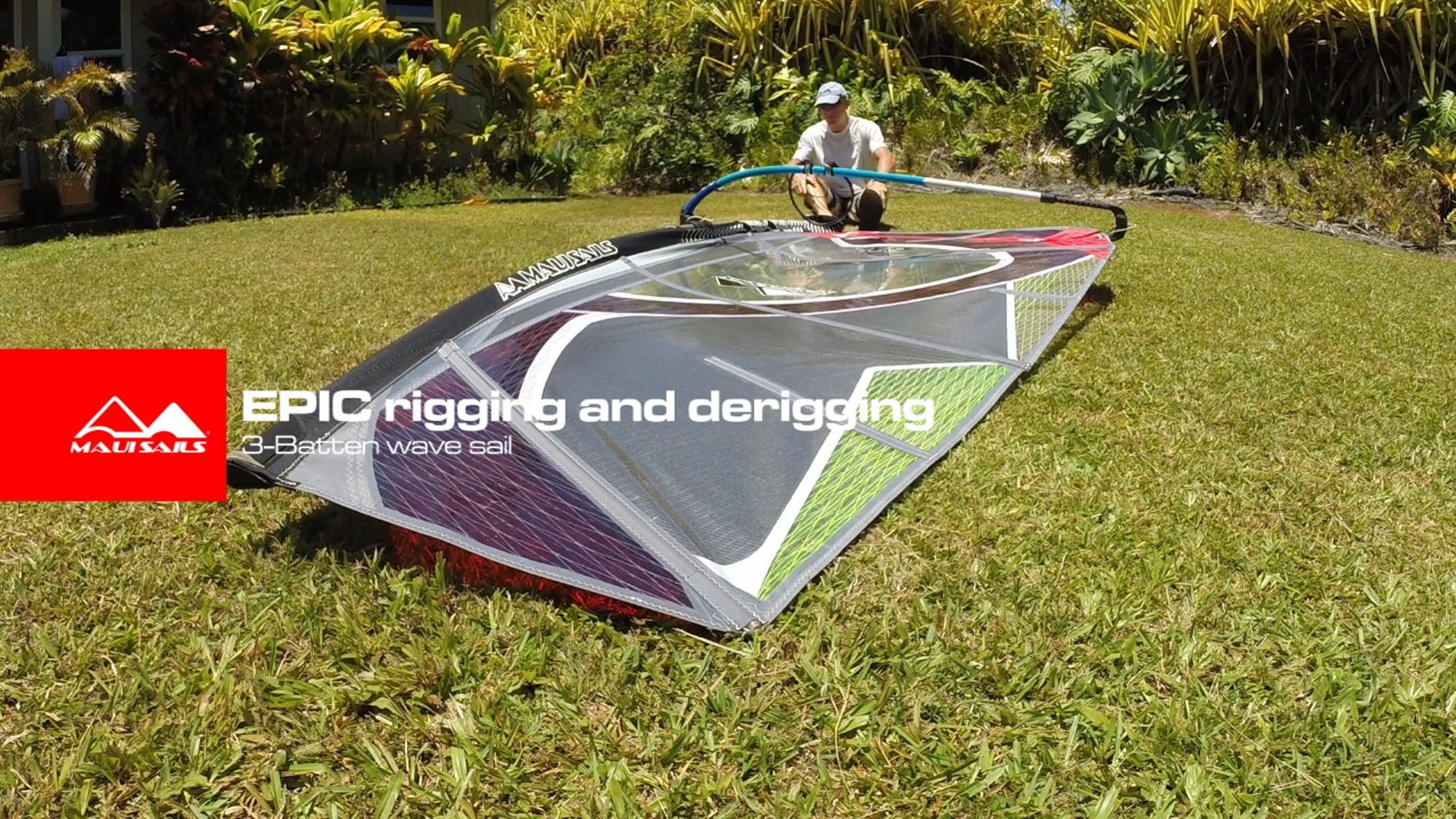 Epic 3batten wave sail rigging guide Windsurfing Videos MauiSails Hawaii