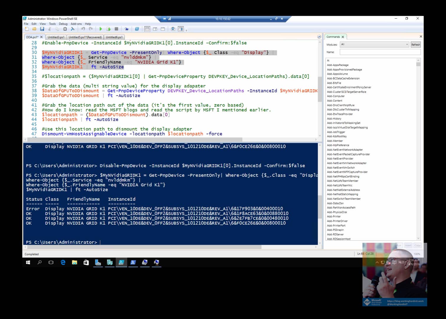 Discrete Device Assignment with a GPU in Windows 2016 TPv4 on Vimeo