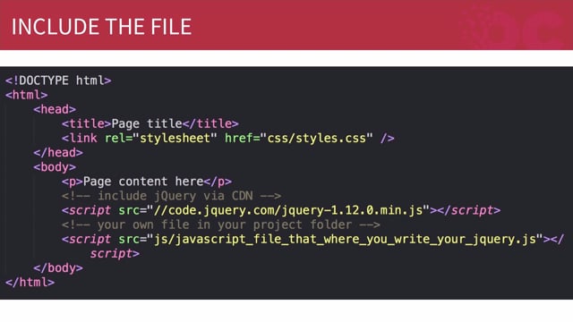 Including in your project - to jQuery - OpenClassrooms