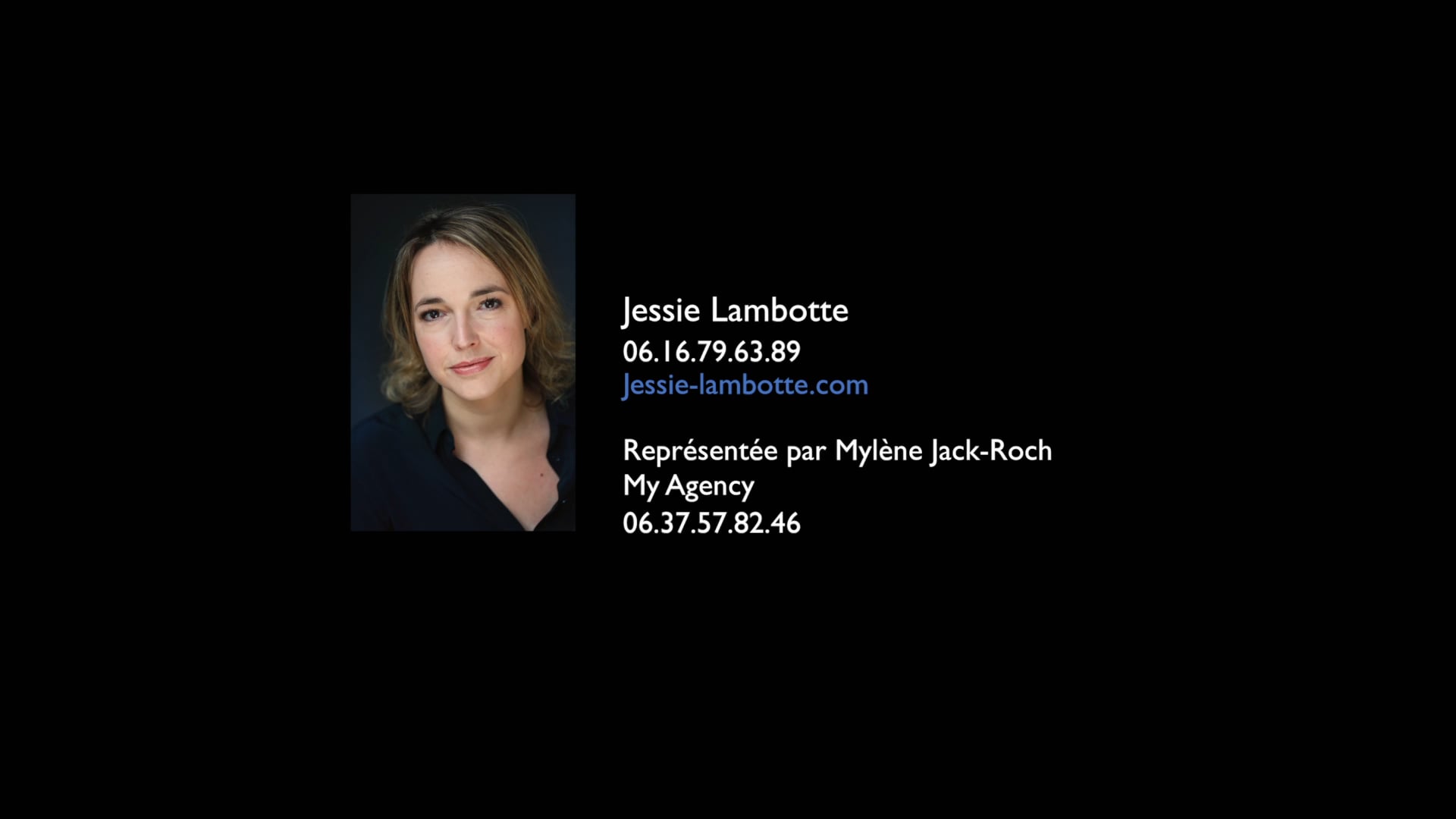 Vidéo Showreel Jessie Lambotte