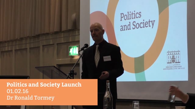 Dr Roland Tormey, speaking at the launch of Politics and Society, Feb 1st 2016