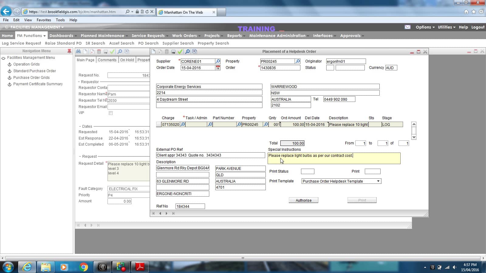 Brookfield GIS Manhattan Reactive Training 14 Amending Reactive Work