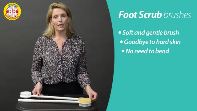 Helping Hand Comfi-Grip Foot Scrub Sponge : long handle toe and