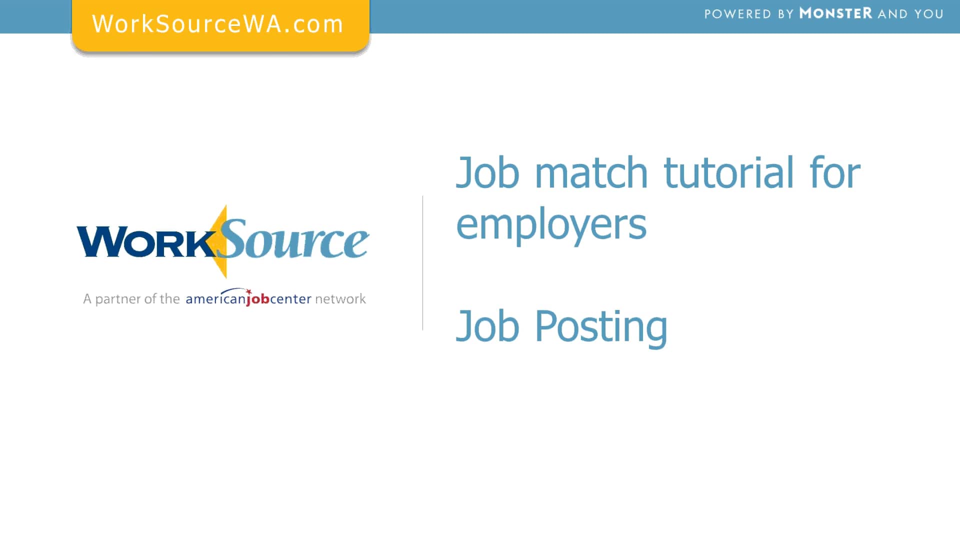 WorkSource tutorial employers job posting on Vimeo