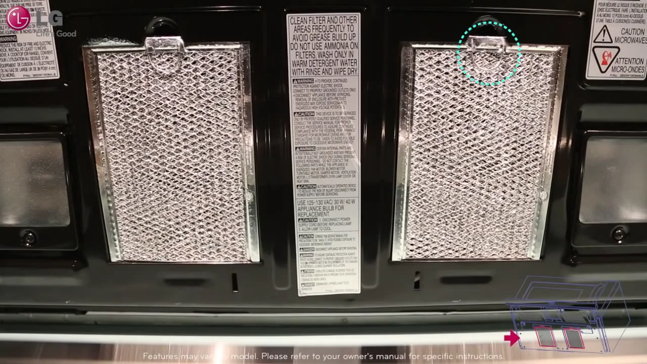 lg over the range microwave grease filter