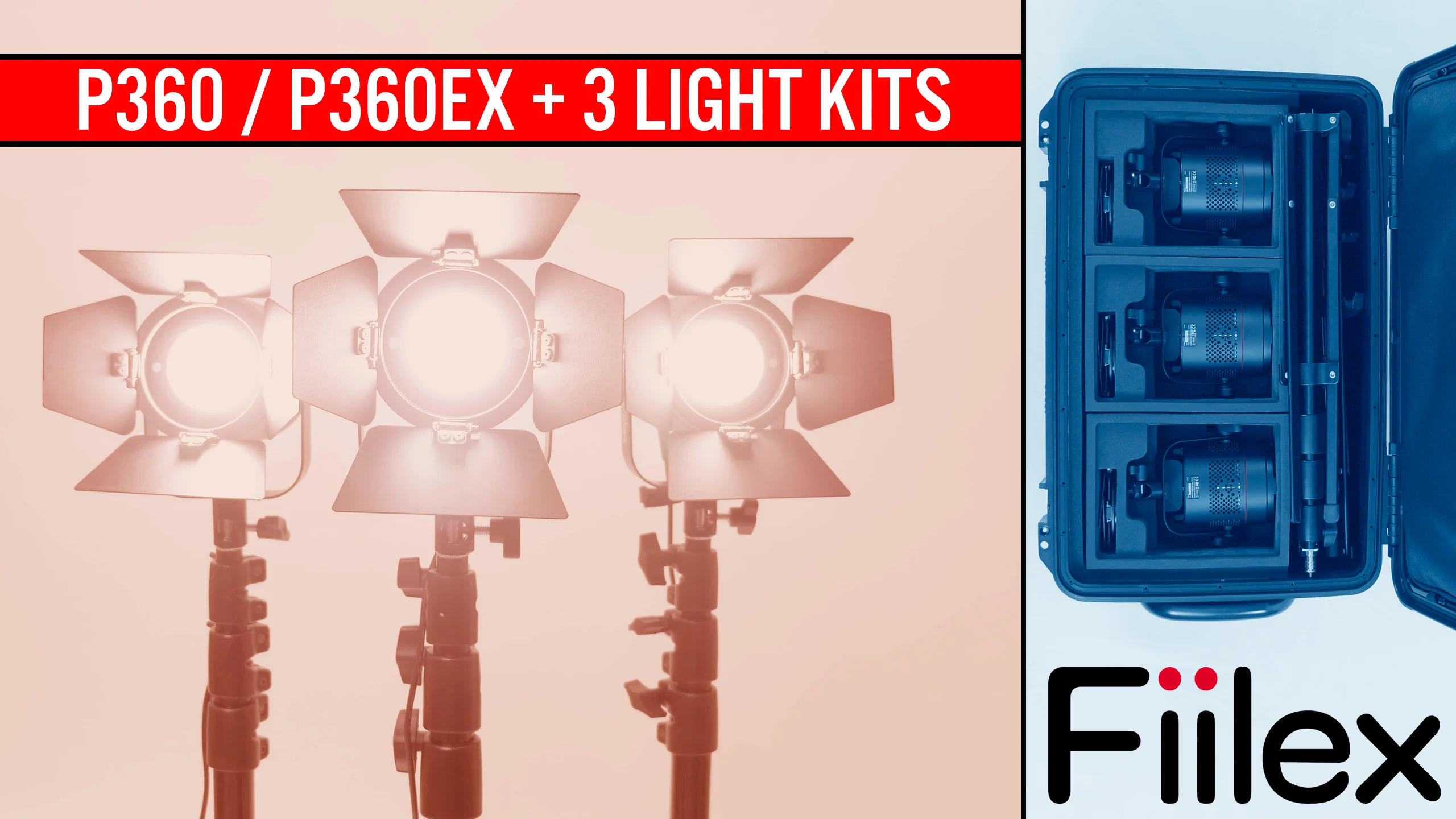 Fiilex P360 P360EX 幼き 3個セットケース付き LED照明 撮影用