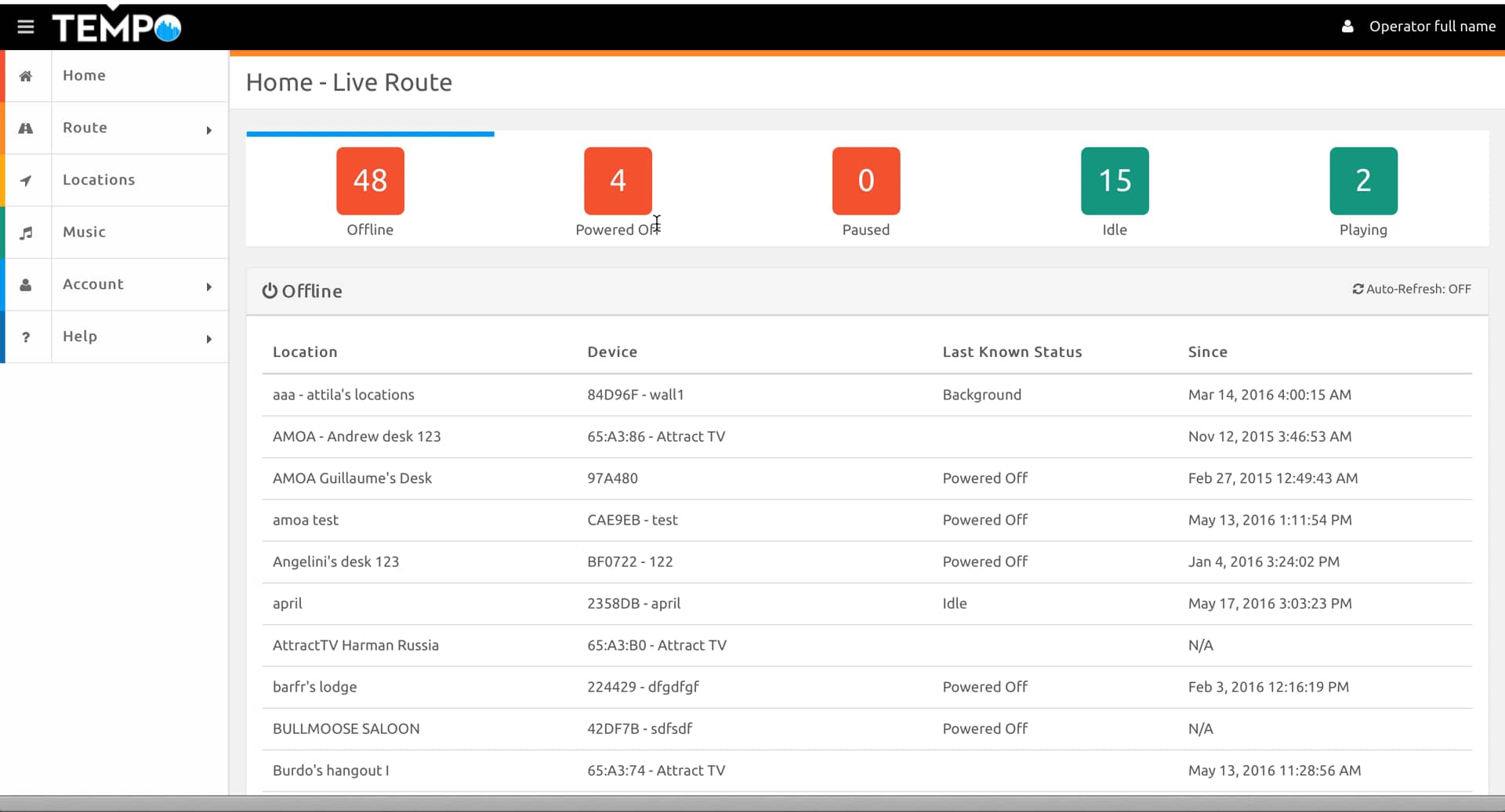 TouchTunes Tempo Home > Live Route on Vimeo