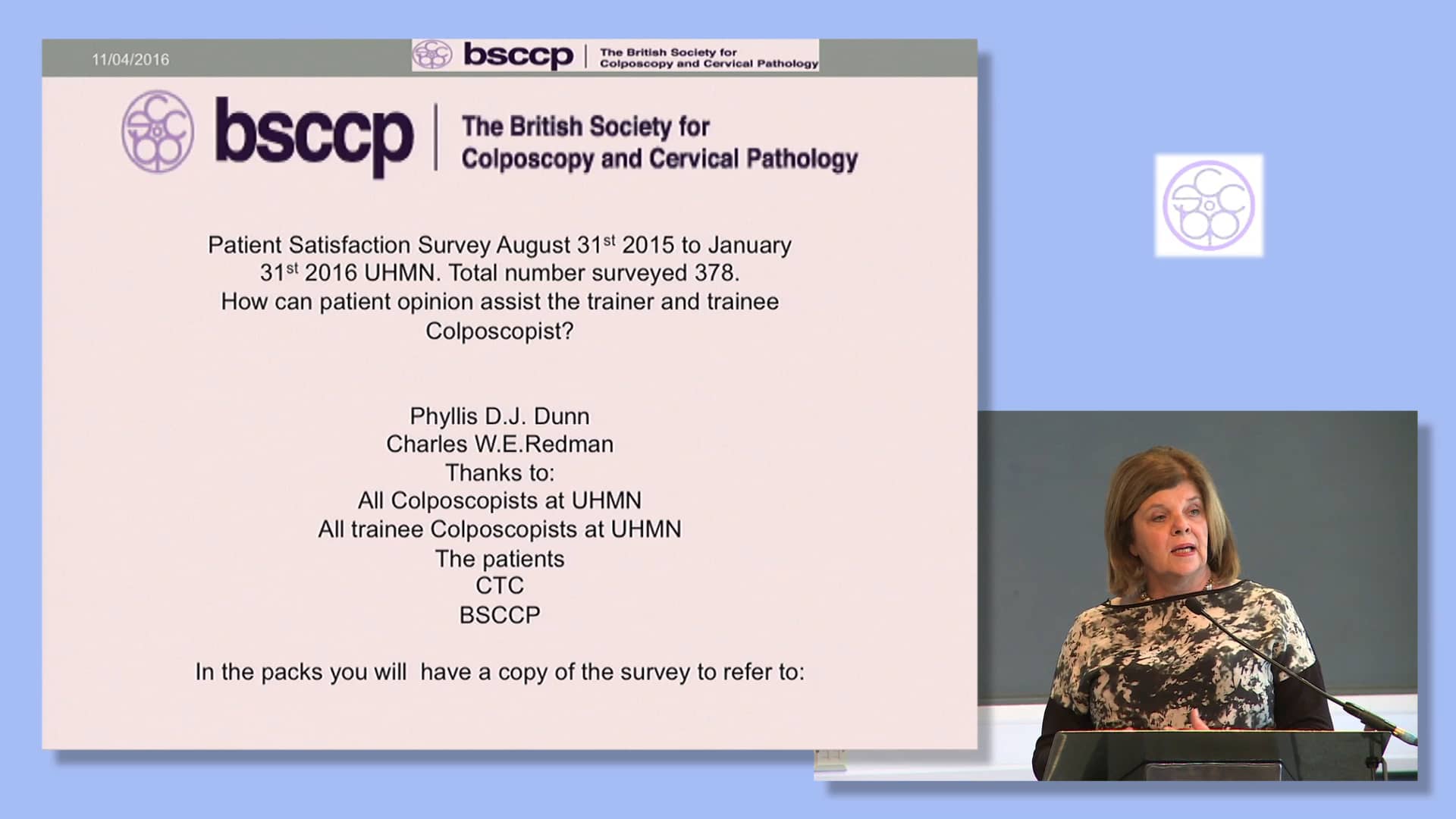 BSCCP 2016 - Day 1 - Phyllis Dunn on Vimeo