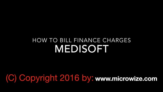 How to bill finance charges in Medisoft