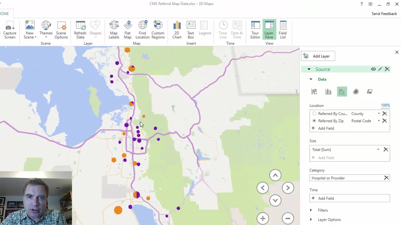 Excel Video 509 3D Maps Bubble Chart