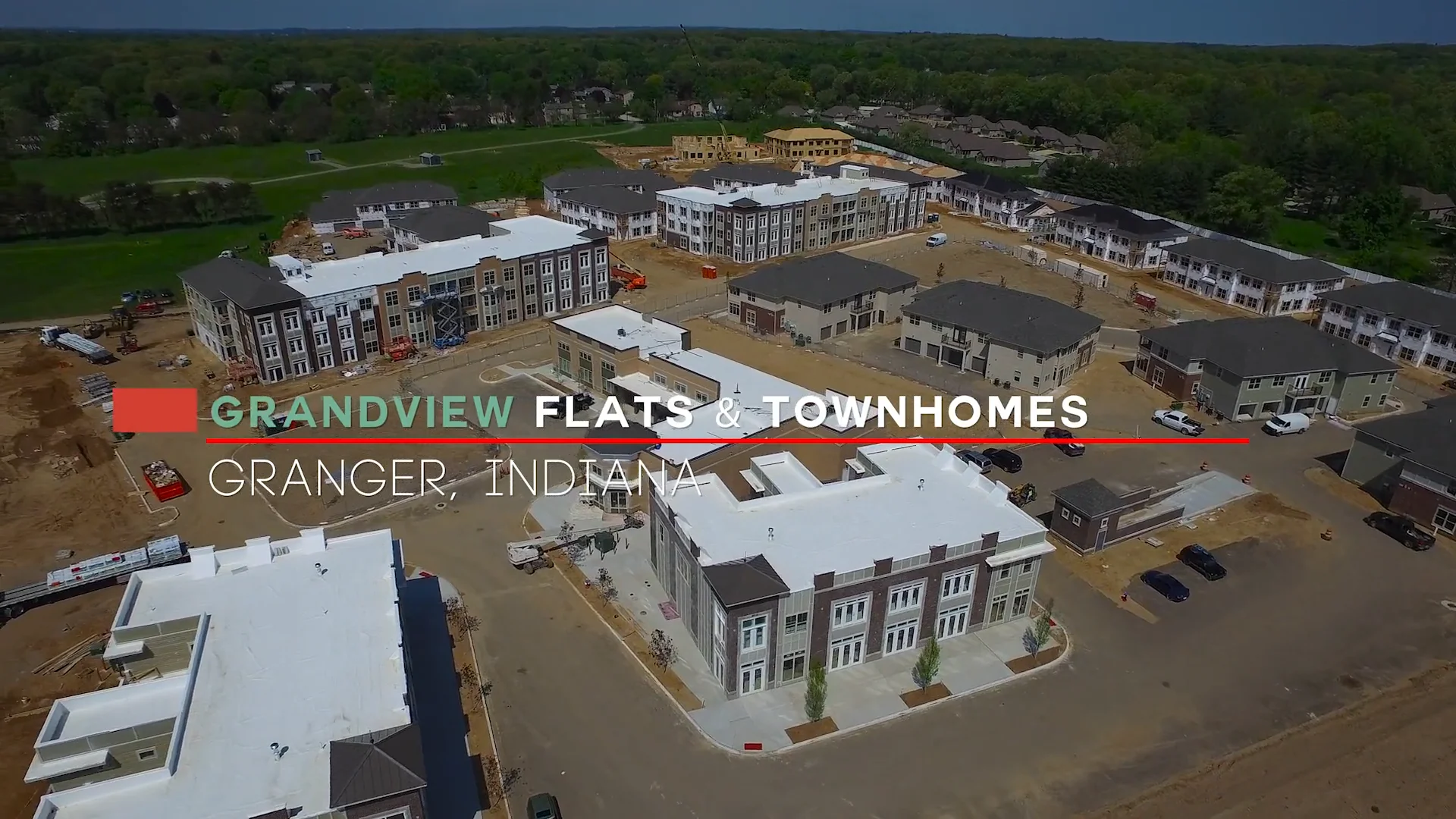 Impressive construction drone video of the new GrandView Apartments in
