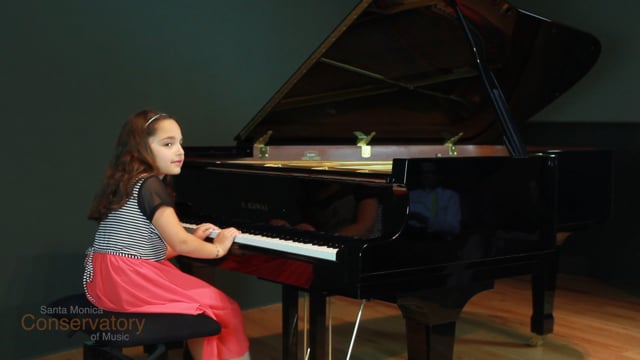 Piano Student Plays Minuet in G