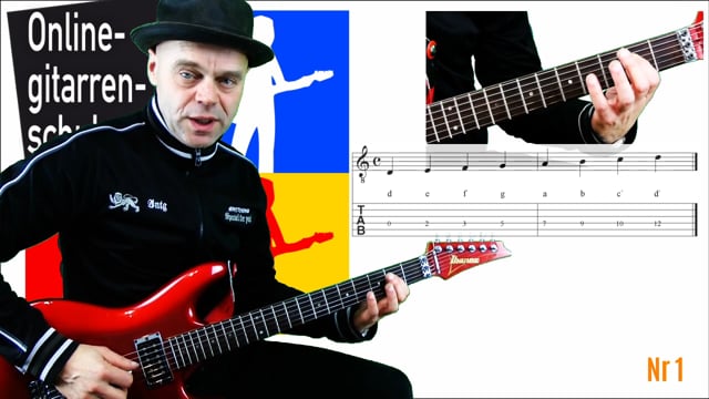 Die Töne und Powerchords auf der D-Saite