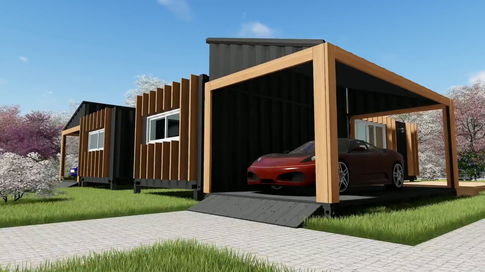SCH19 2 12m x 3.4m Shipping Container Granny Flats on Vimeo