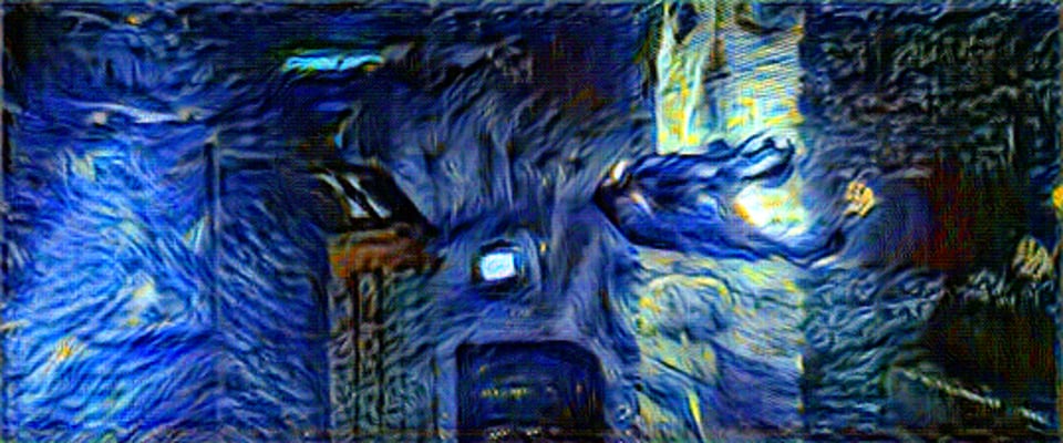 Blade Runner in the style of ‘Starry Night’ by Van Gogh
