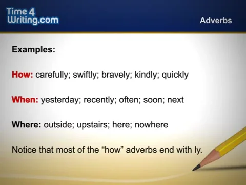 Adverbs Lesson - Time4Writing.com on Vimeo