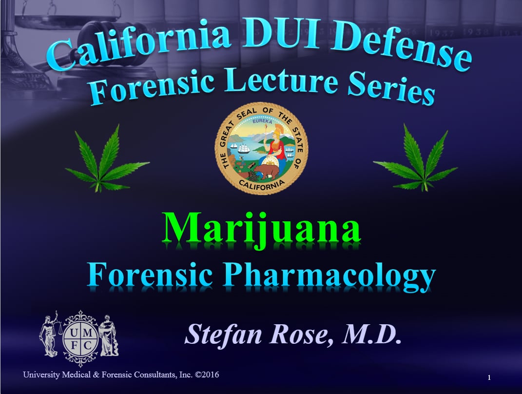 THC FORENSIC PHARMACOLOGY