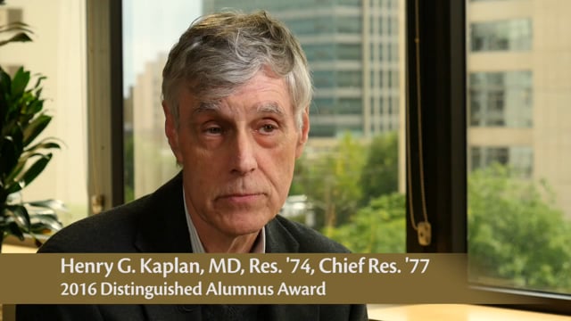 The UW School of Medicine’s 2016 Distinguished Alumnus Award: Dr. Henry G. Kaplan