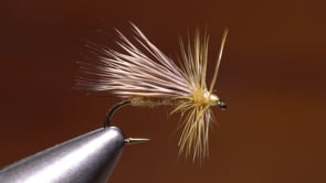 A fly vise holding a undefined after it is tied