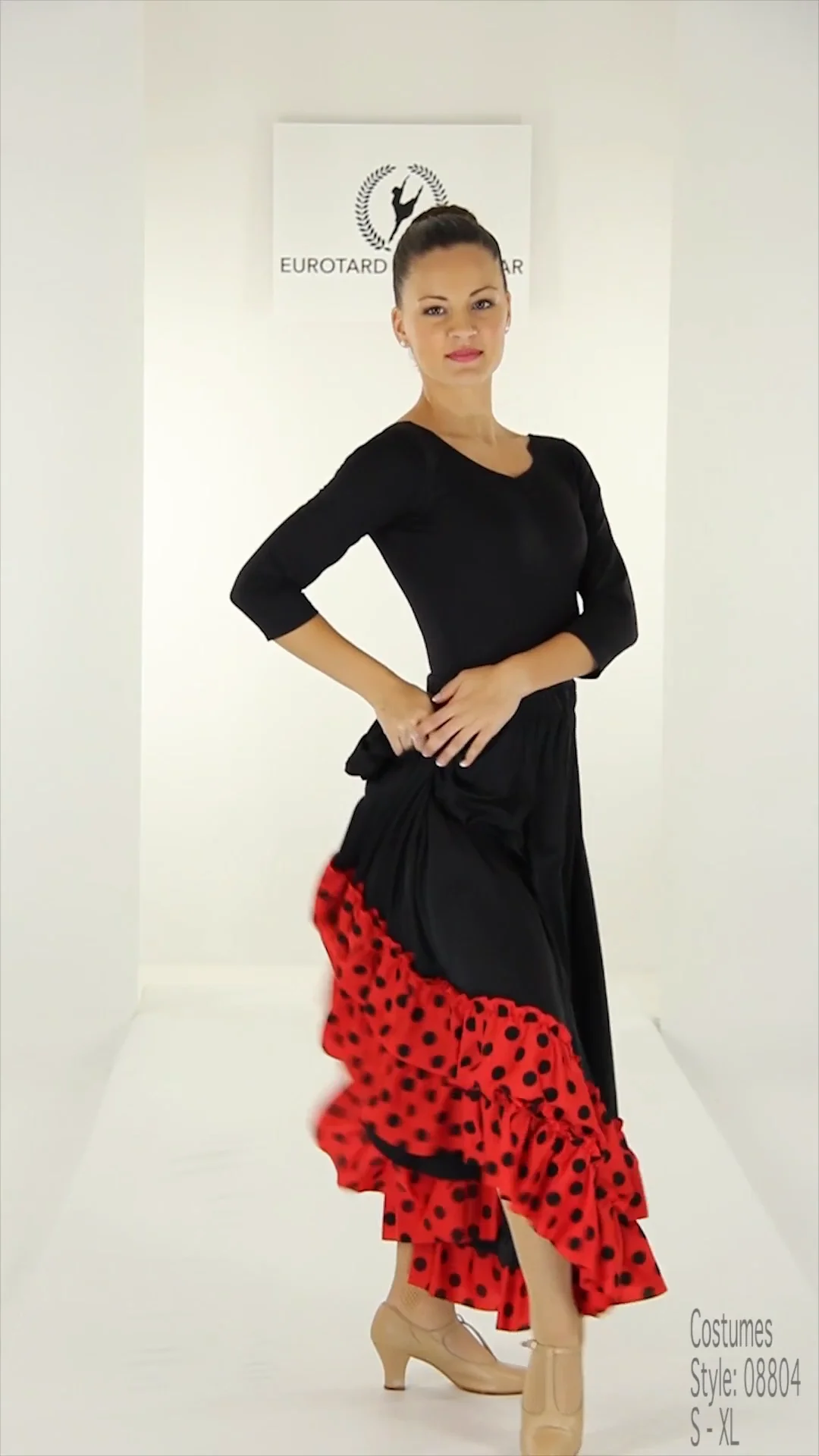 red and black flamenco dress Flamenco dress Paris Red with Black polka dots main image 0