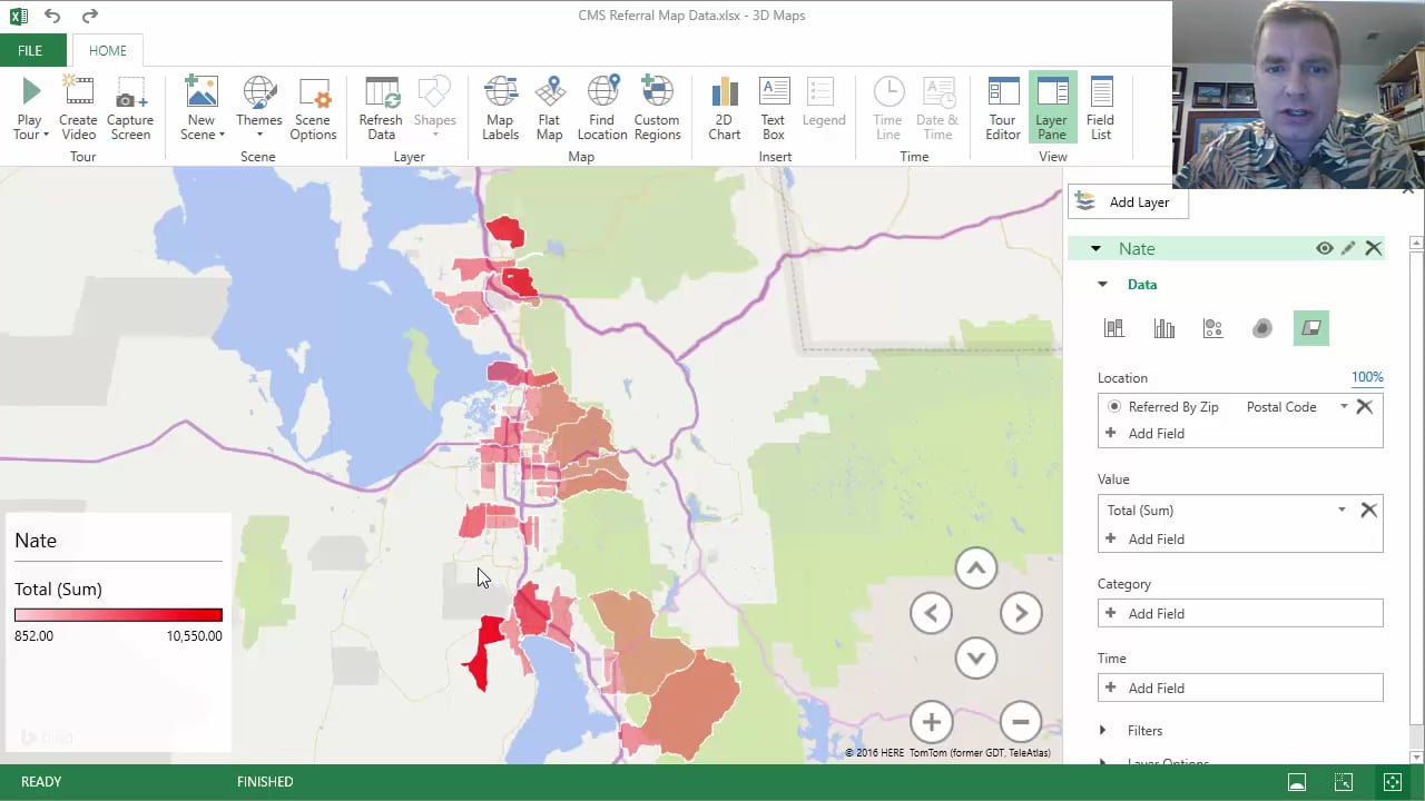 Excel Video 511 3D Maps Region Map