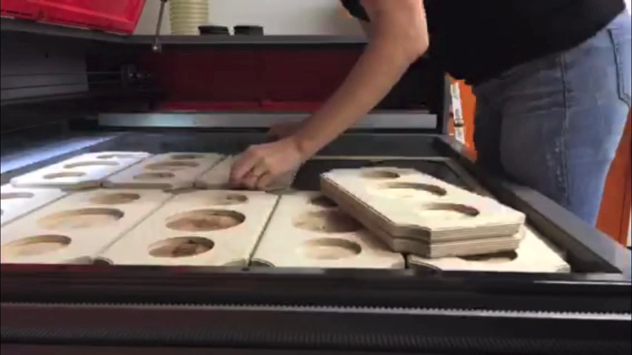 Laser cutting jig setup on Vimeo