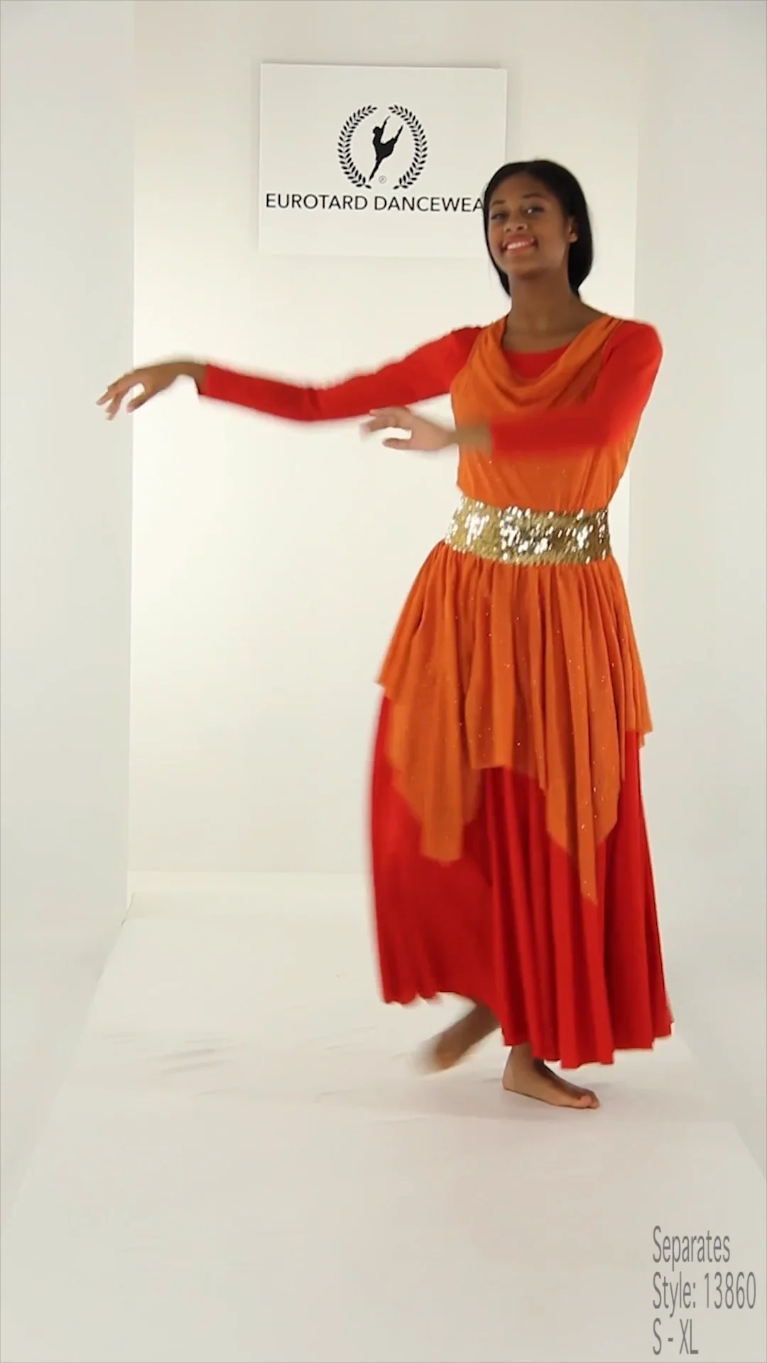 Womens Shimmering Draped Neckline Handkerchief Style Praise Tunic