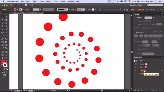 Creating Spiraling Dots in Illustrator