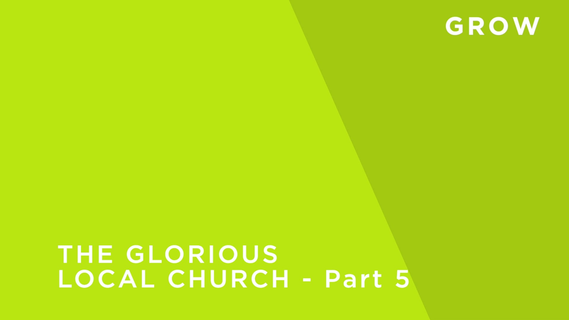 The Glorious Local Church - Part 5 - WHO LEADS