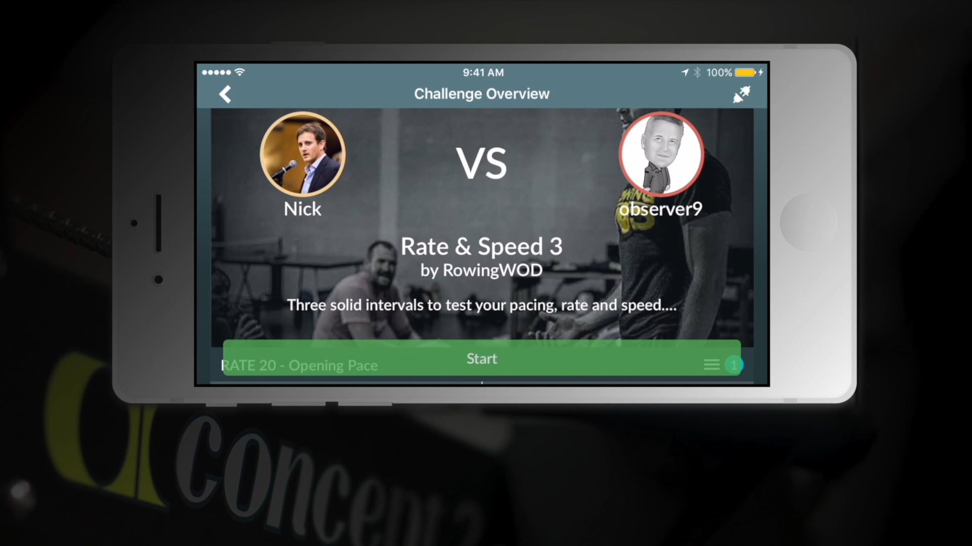 Challenging a Friend in the LiveRowing App for the Concept2 Rowing Machine on Vimeo