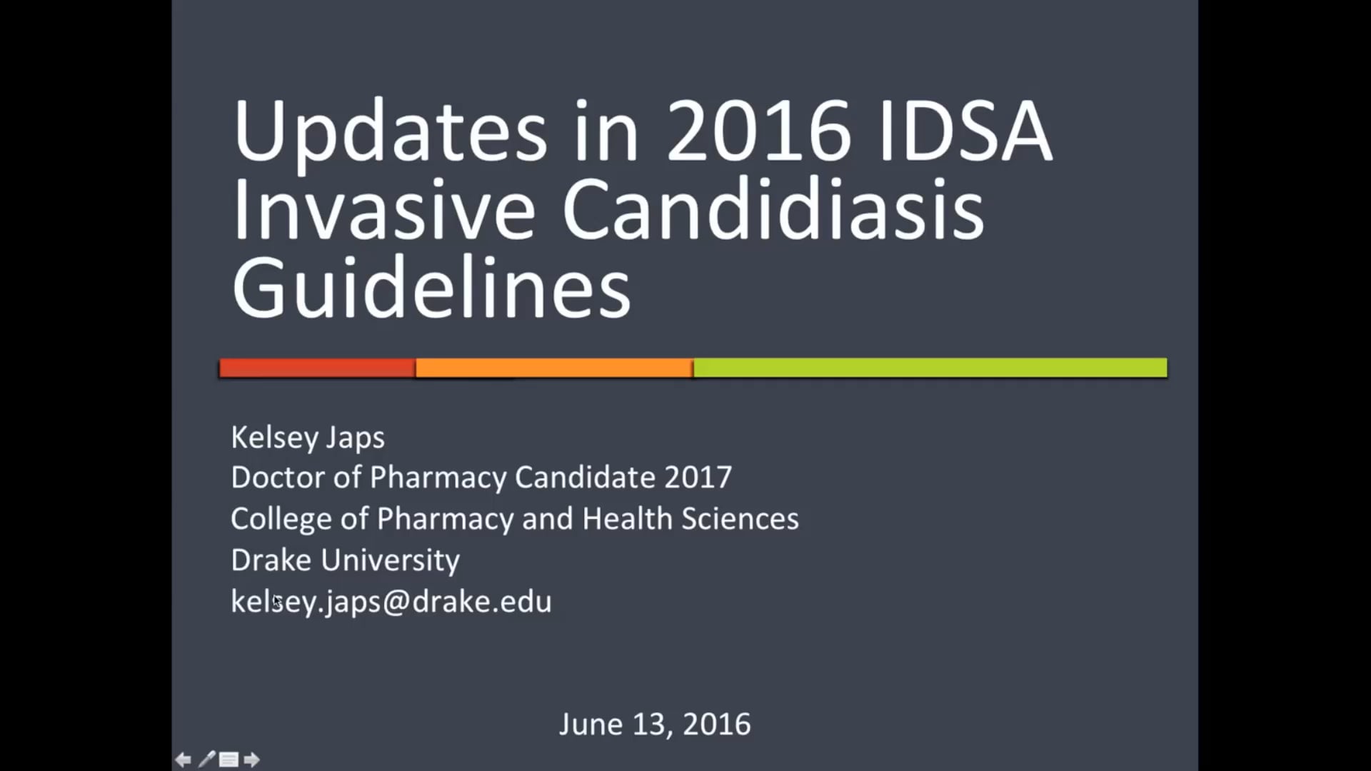 Updates in the 2016 IDSA Invasive Candidiasis Guidelines on Vimeo