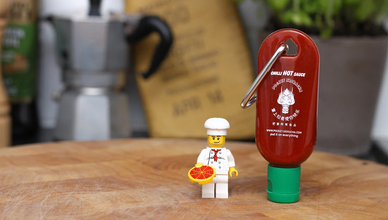 Mini Hot Sauce Bottle Keychain Pocket Sriracha on Vimeo
