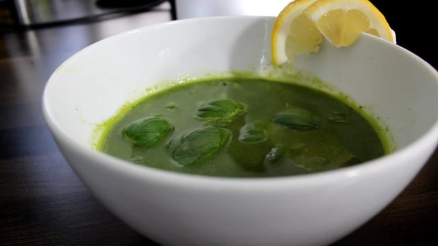 Spinatsuppe - Tid: 2 min