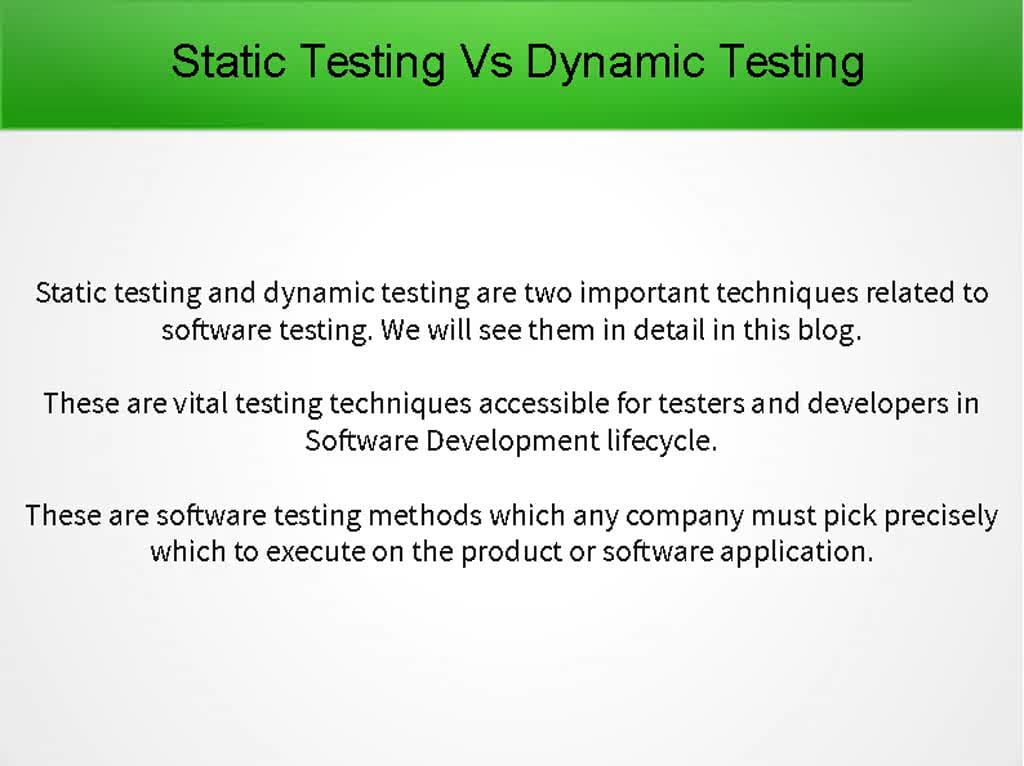 Static_Testing_Vs_Dynamic_Testing on Vimeo