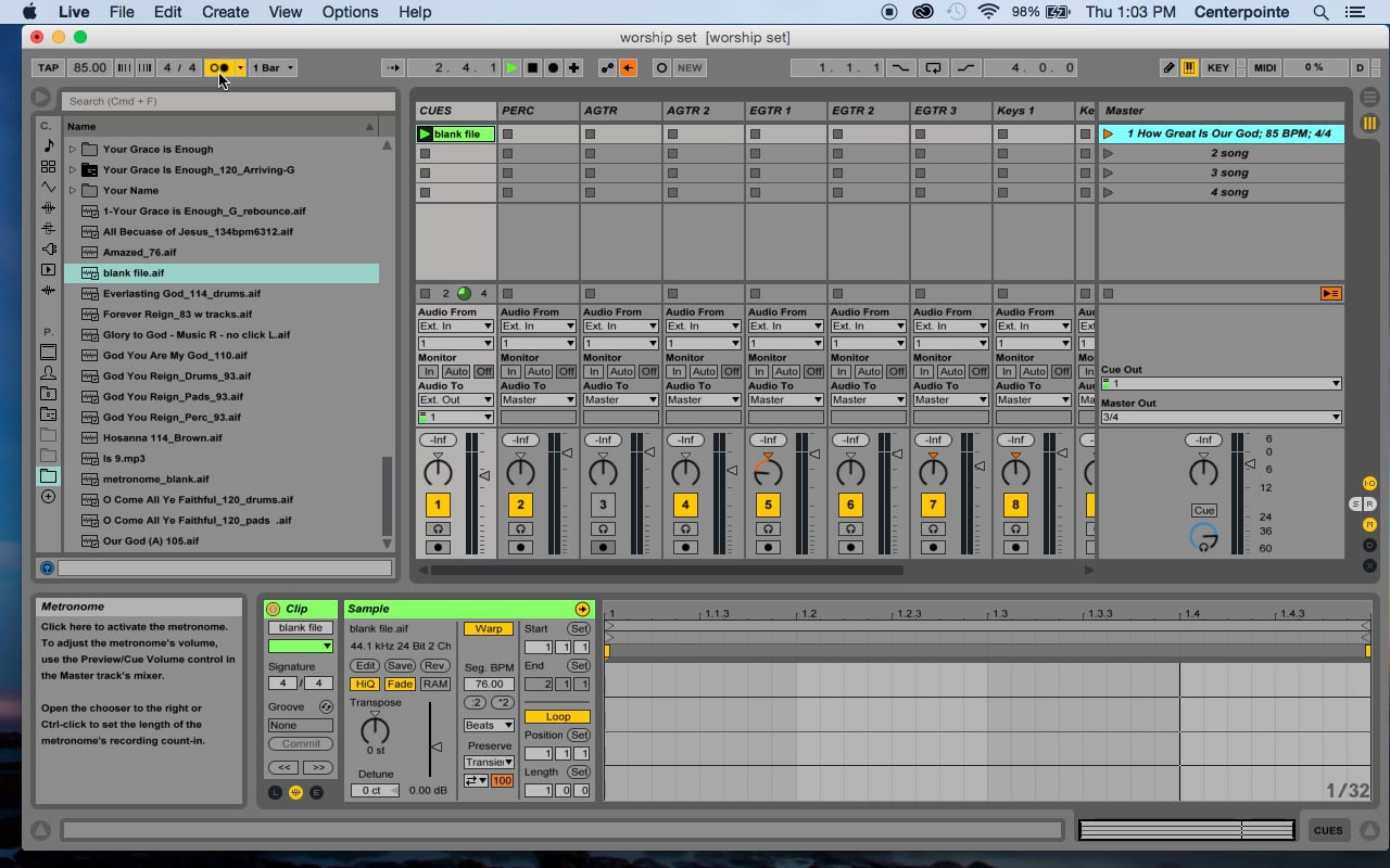 Ableton Part 1 Setting Up Clicks For Metronome on Vimeo