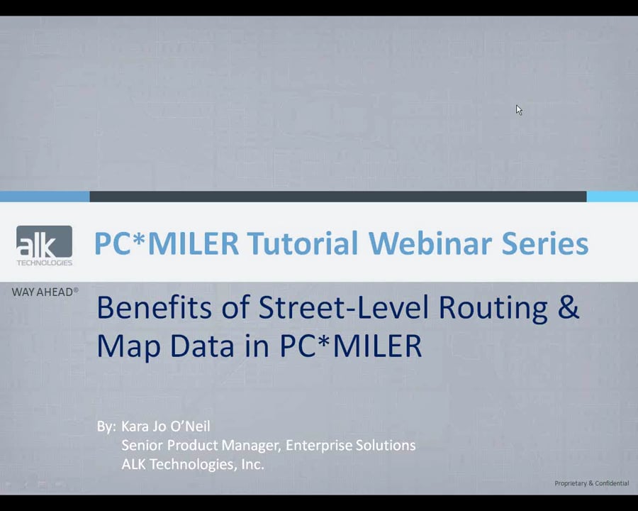 PC*MILER PC*MILERStreets Webinar Benefits of StreetLevel Routing