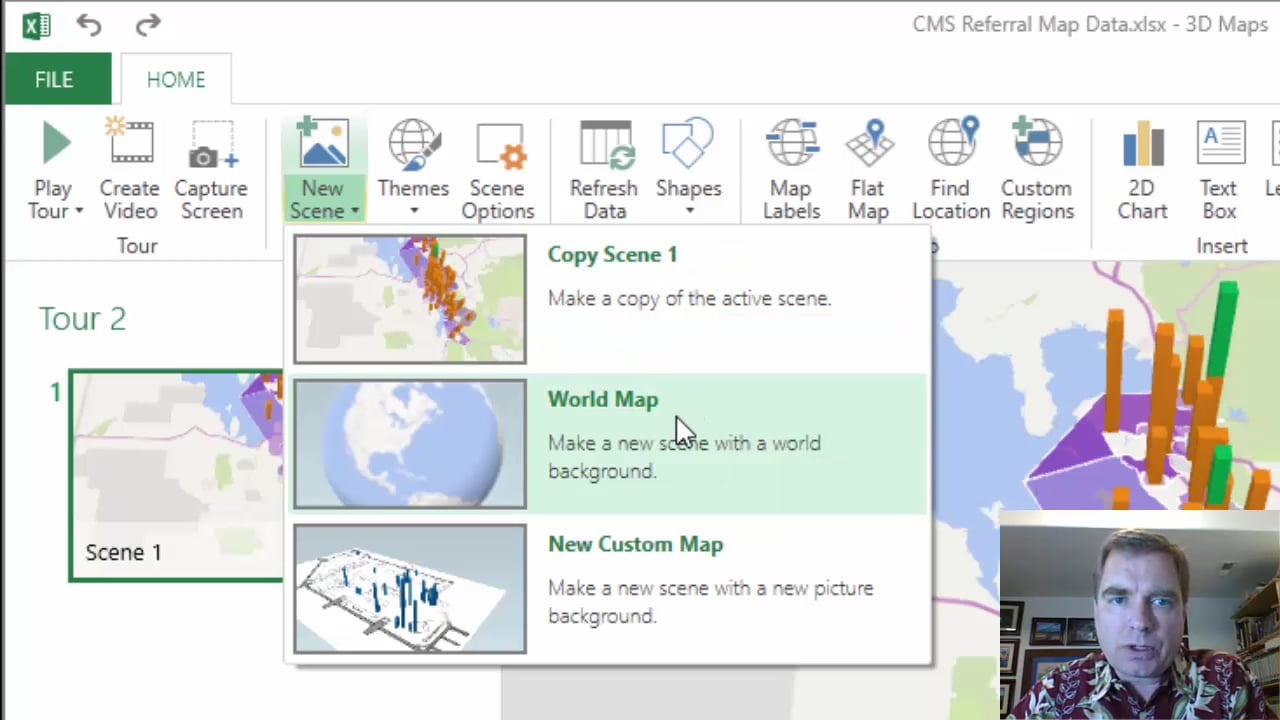 Excel Video 514 Scenes in 3D Maps