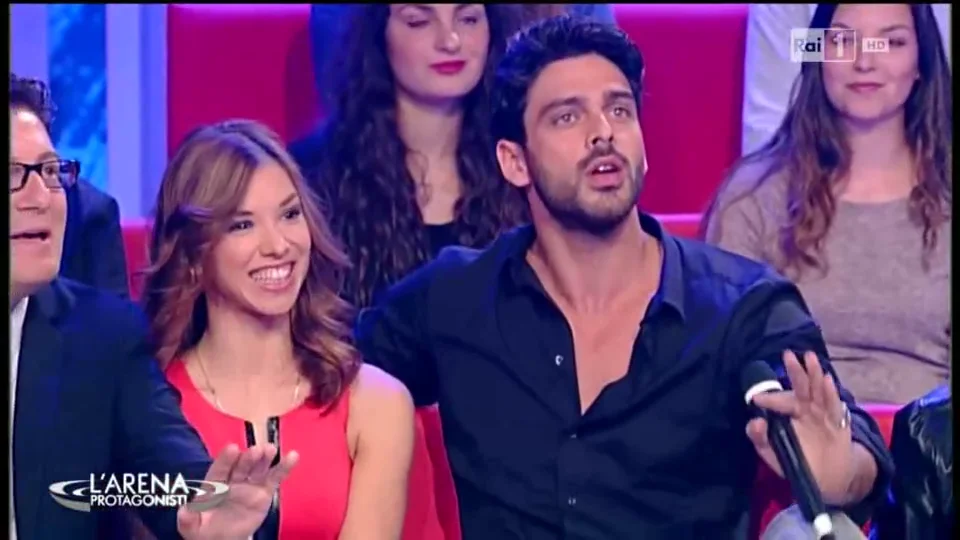 Ekaterina Vaganova Michele Morrone at Arena tv show Italy