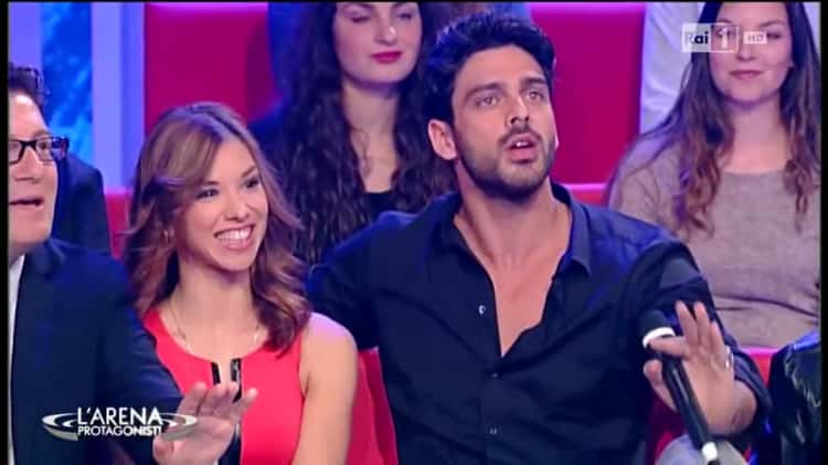 Ekaterina Vaganova Michele Morrone at Arena tv show Italy