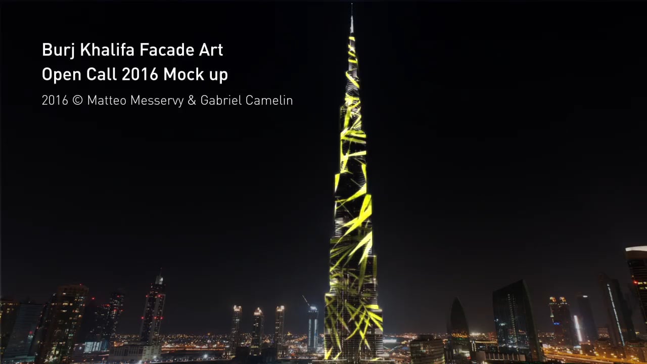 Burj Khalifa Facade Art Open Call 2016 Mockup